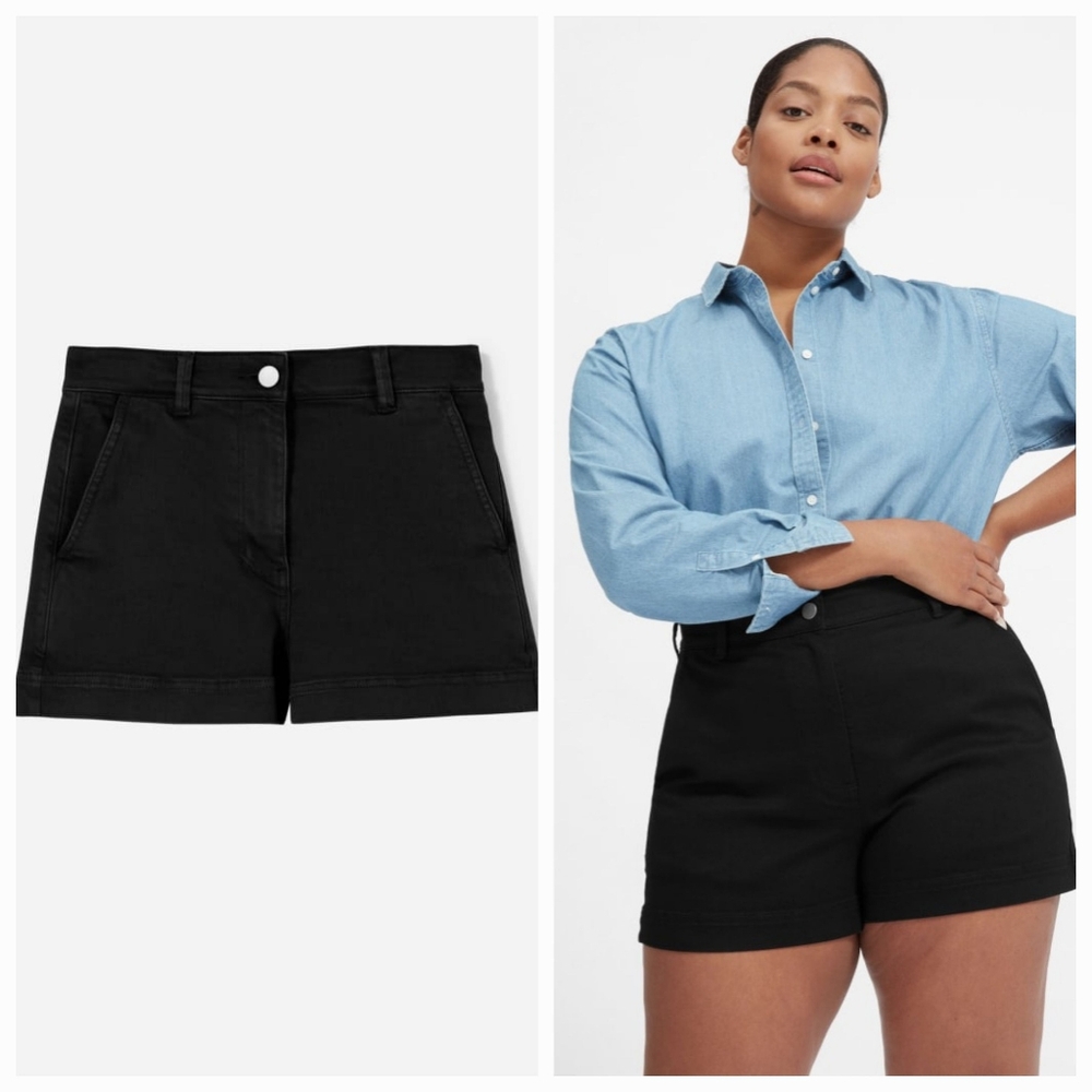 Everlane Cotton Shorts Black Size 00 XXS - Picture 2 of 4